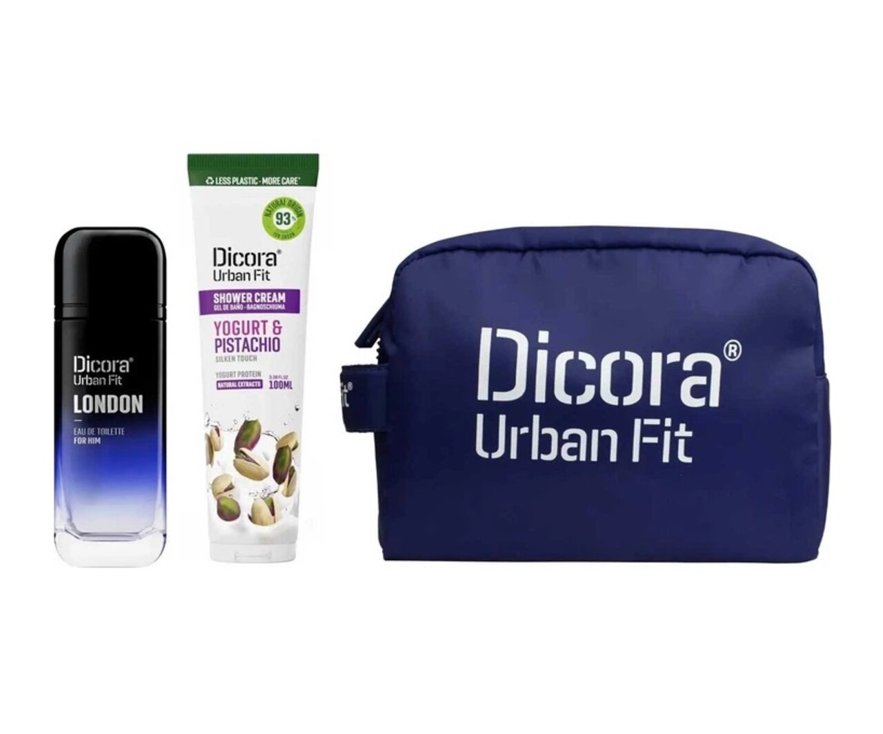 Set apa de toaleta barbati Dicora Urban Fit London 40ml + geanta cosmetica + gel 100ml - imagine 3